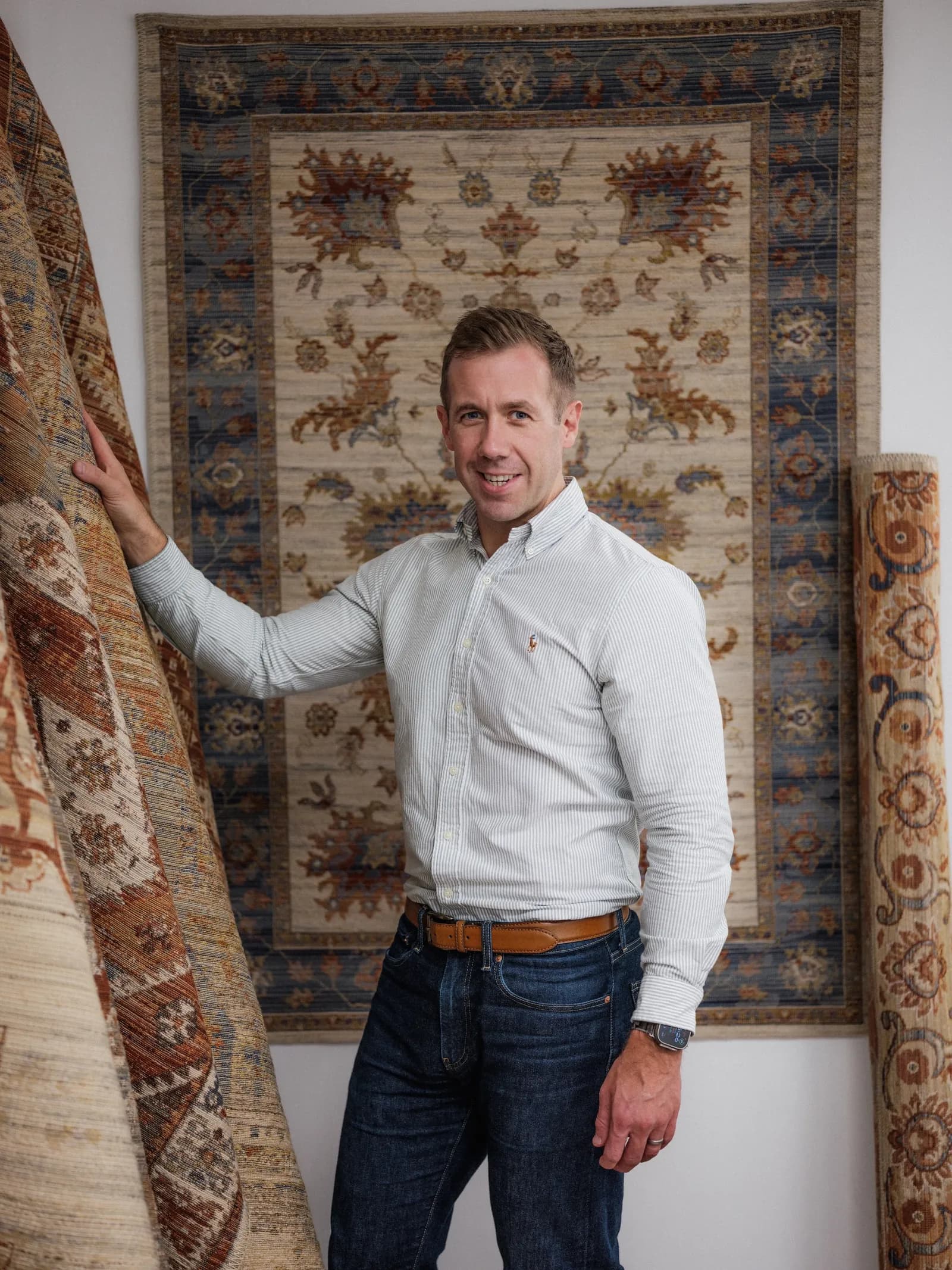Sam Tippett, Director at Think Rugs, with Quartz, part of the company’s 30th Anniversary Collection.